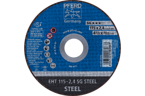 Ściernica tarczowa do cięcia EHT 115 × 2,4 × 22,23 mm prosta linia wydajna SG STEEL do stali