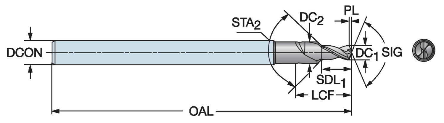 CoroDrill® 862-GM, monolityczne mikrowiertło węglikowe do stopni i faz 862.2-0600-012A0-GP X2BL