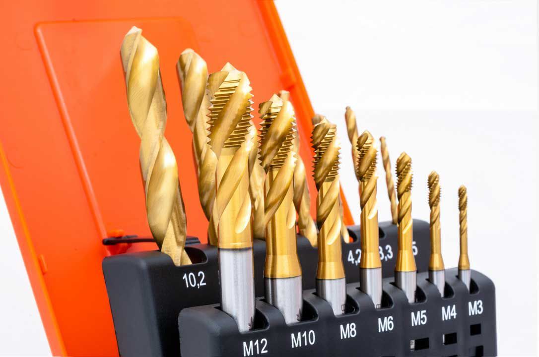 Zestaw HSSE TiN: Gwintowniki maszynowe | Wiertła: M3-12