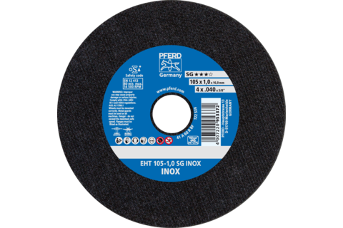 Ściernica tarczowa do cięcia EHT 105 × 1,0 × 16 mm prosta linia wydajna SG INOX do stali szlachetnej