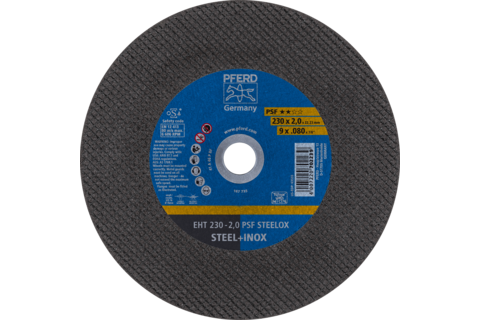 Ściernica tarczowa do cięcia EHT 230 × 2,0 × 22,23 mm prosta linia uniwersalna PSF STEELOX do stali/stali szlachetnej