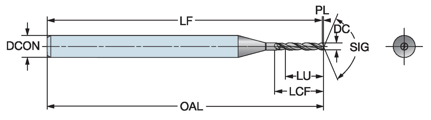 CoroDrill® 462-XM, monolityczne mikrowiertło węglikowe 462.1-1330-092A0-XM H10F