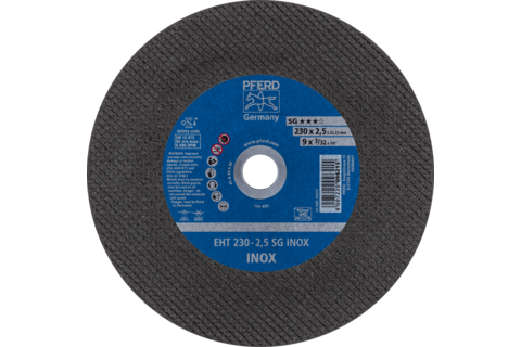 Ściernica tarczowa do cięcia EHT 230 × 2,5 × 22,23 mm prosta linia wydajna SG INOX do stali szlachetnej