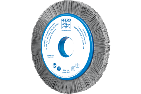 Szczotka kompozytowa tarczowe RBUP Ø250 x 25 x 50,8 mm włókno SiC do otworu Ø1,14 mm, ziarno 80, stacjonarne