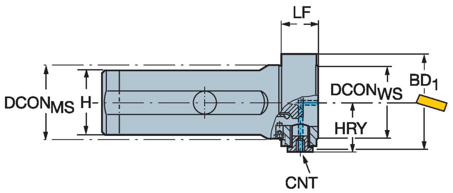 Adapter z chwytu cylindrycznego ze spłaszczeniami na złącze Coromant Capto® C5-NC2000-14024-60