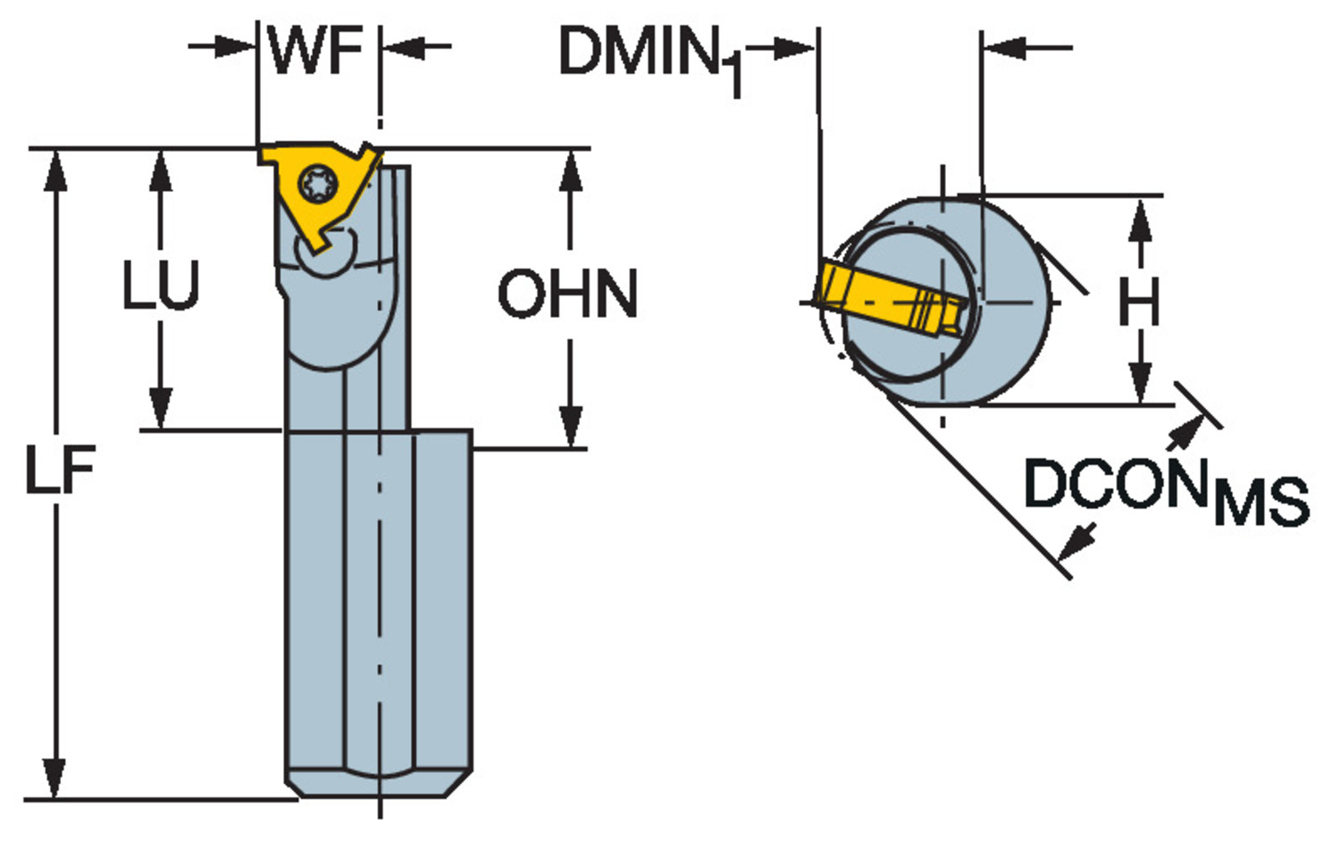 T-Max® U-Lock, wytaczak do toczenia gwintów L166.0KF-16-1625-11B