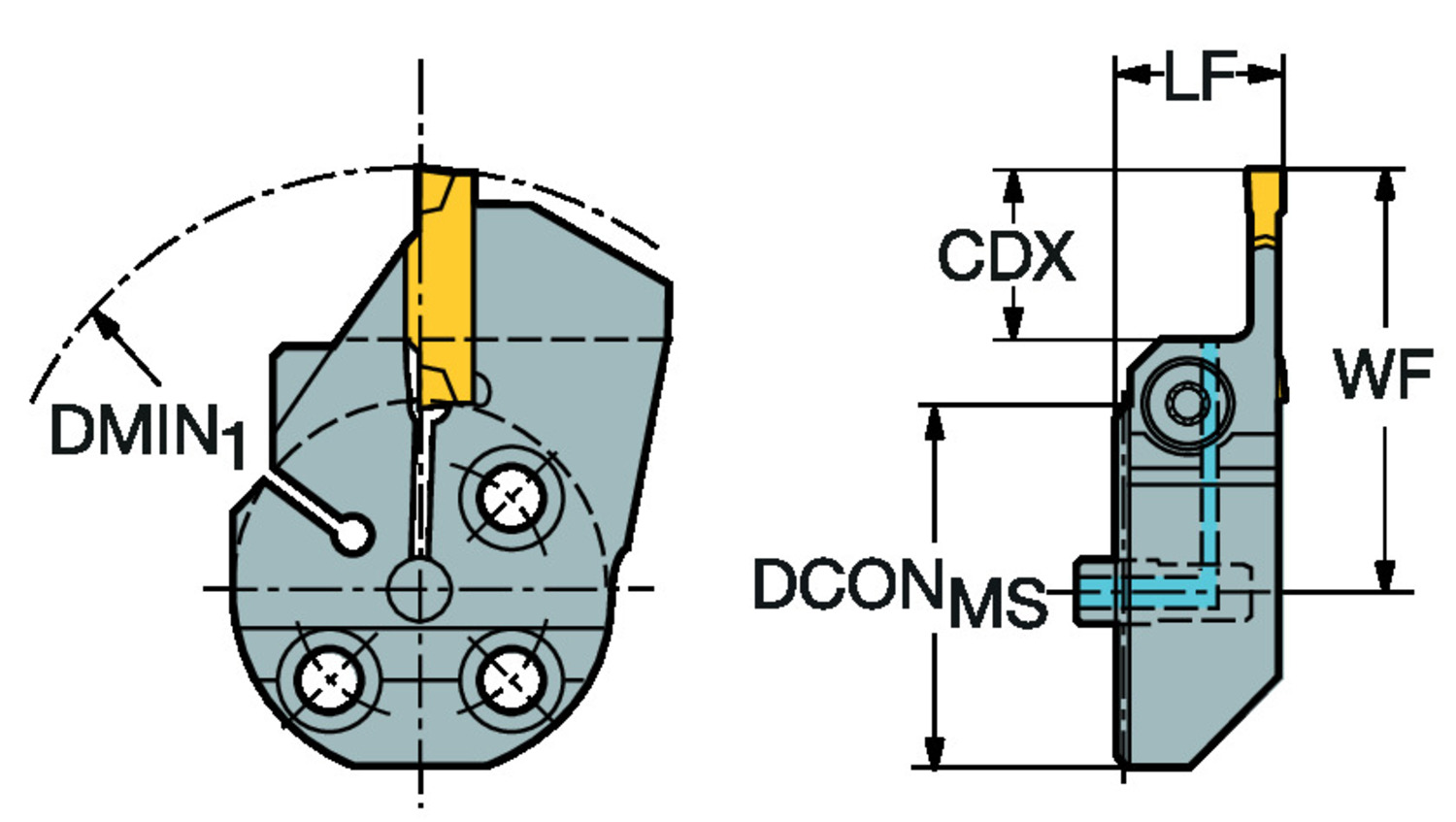 CoroCut® 1-2, głowica do toczenia rowków 570-40R123G12C