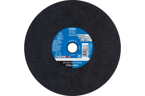 Ściernica tarczowa do cięcia EHT 230 × 1,9 × 22,23 mm prosta linia wydajna SG STEELOX do stali/stali szlachetnej