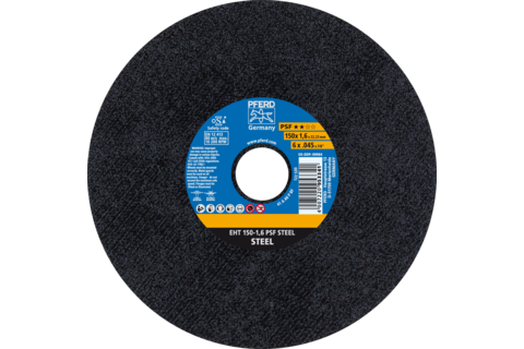 Ściernica tarczowa do cięcia EHT 150 × 1,6 × 22,23 mm prosta linia uniwersalna PSF STEEL do stali
