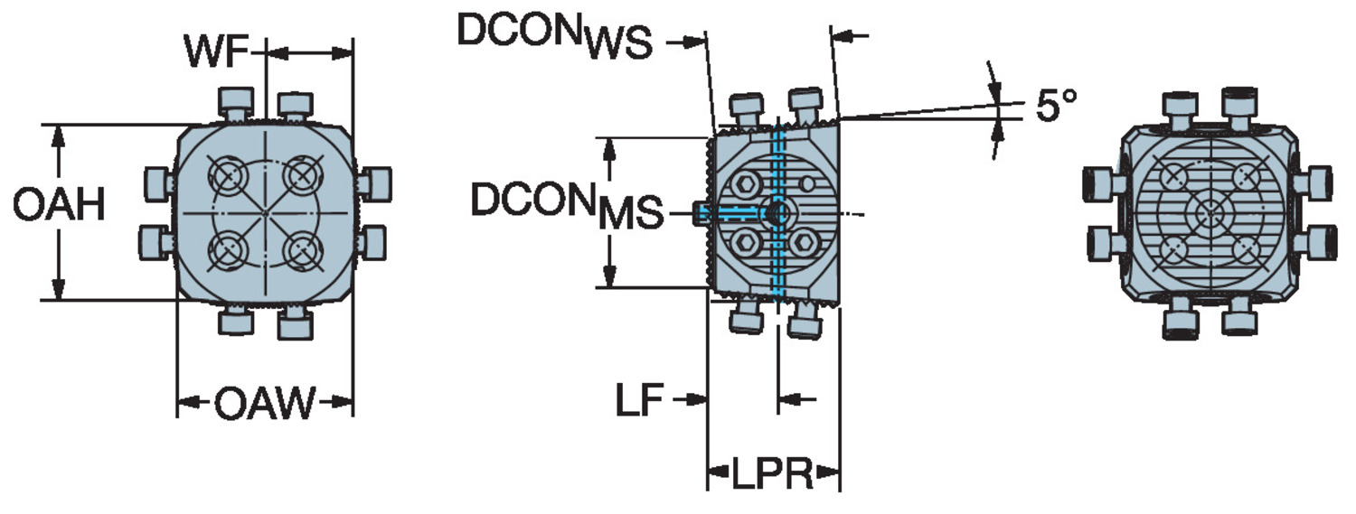 Minigłowica rewolwerowa do czterech głowic CoroTurn® SL 570-4-32-40-050-RA