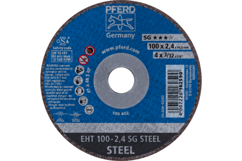 Ściernica tarczowa do cięcia EHT 100 × 2,4 × 16 mm prosta linia wydajna SG STEEL do stali