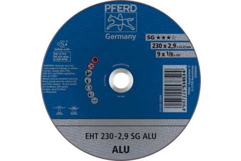 Ściernica tarczowa do cięcia EHT 230 × 2,9 × 22,23 mm prosta linia wydajna SG ALU do aluminium