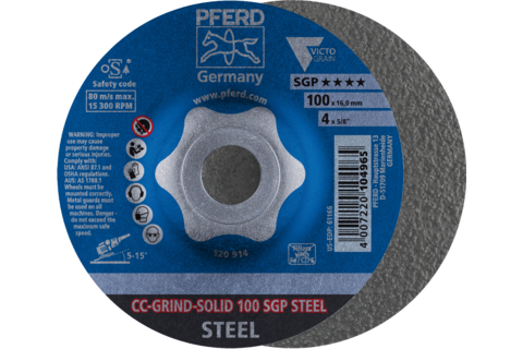 Ściernica tarczowa CC-GRIND-SOLID 100 × 16 mm COARSE linia specjalna SGP STEEL do stali