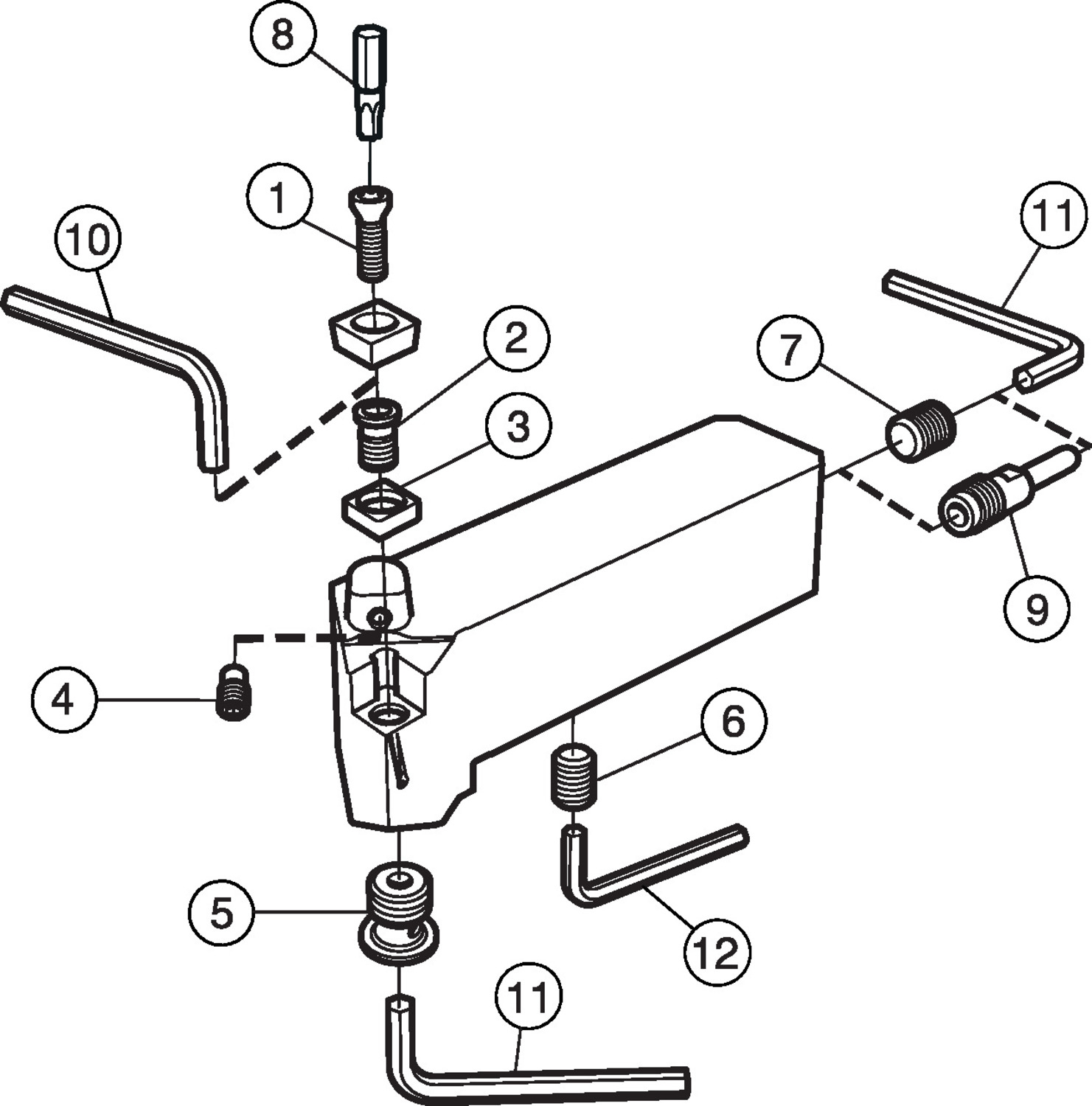 CoroThread® 107, oprawka systemu QS do toczenia QS-SVJBL 12 3C