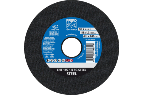 Ściernica tarczowa do cięcia EHT 115 × 1,0 × 22,23 mm prosta linia wydajna SG STEEL do stali