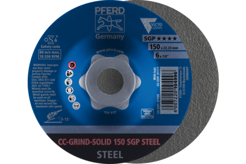 Ściernica tarczowa CC-GRIND-SOLID 150 × 22,23 mm COARSE linia specjalna SGP STEEL do stali