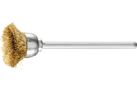 Miniaturowa szczotka garnkowa TBU Ø15 mm trzpień Ø2,34 mm drut mosiężny Ø0,10
