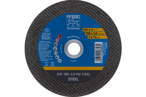 Ściernica tarczowa do cięcia EHT 180 × 3,0 × 22,23 mm prosta linia uniwersalna PSF STEEL do stali
