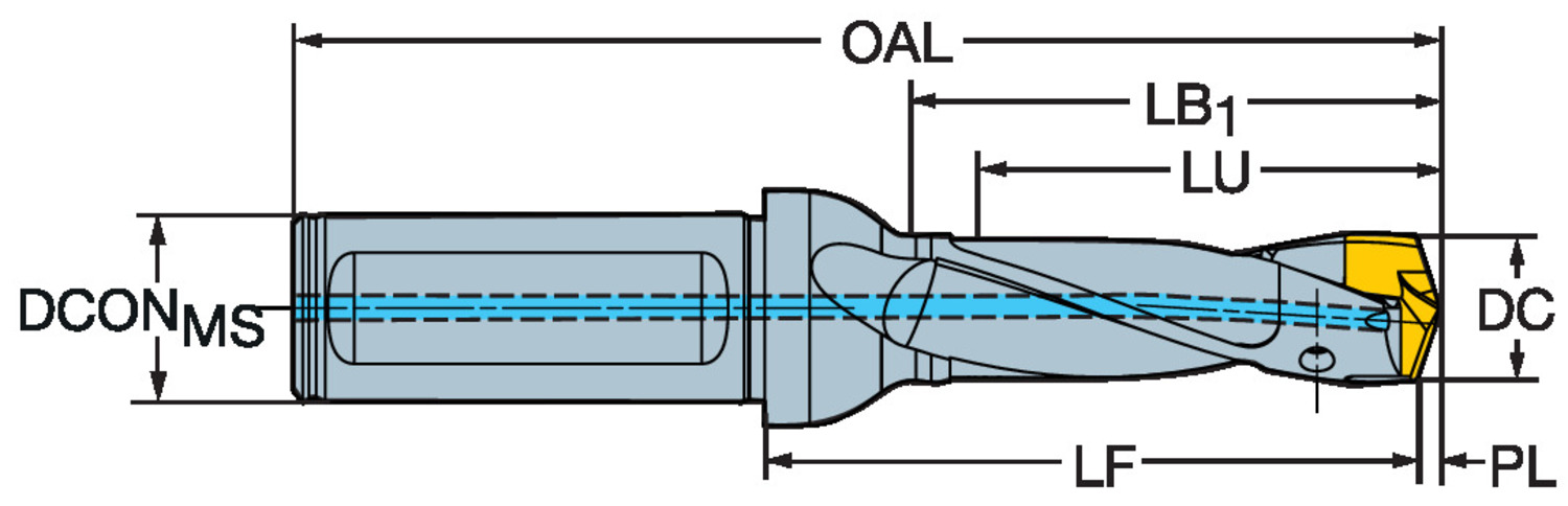 CoroDrill® 870, wiertło z wymienną końcówką 870-1050-7L16-3