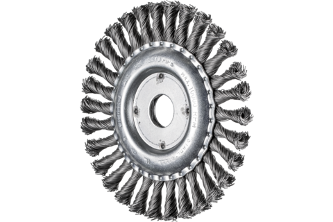 Szczotka tarczowa pleciona RBG Ø150 × 13 × 22,2 mm, drut stalowy Ø0,60 mm do szlifierki kątowej
