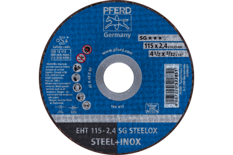 Ściernica tarczowa do cięcia EHT 115 × 2,4 × 22,23 mm prosta linia wydajna SG STEELOX do stali/stali szlachetnej