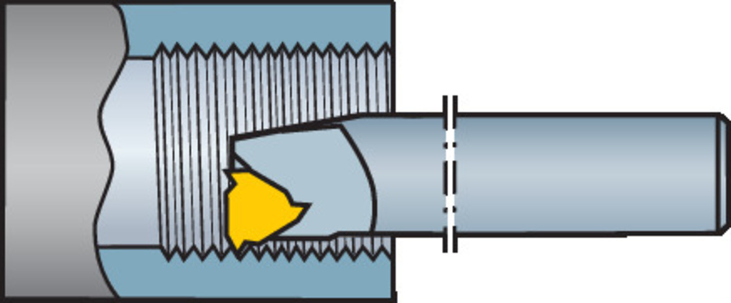 T-Max® U-Lock, węglikowy wytaczak do toczenia gwintów R166.0KF-D06C-2C