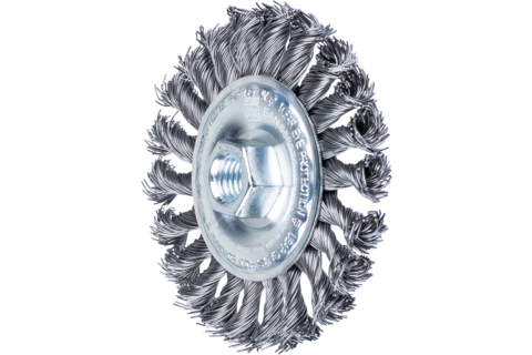 Szczotka tarczowa pleciona RBG Ø100 × 12 mm M14 drut stalowy Ø0,50 mm do szlifierki kątowej