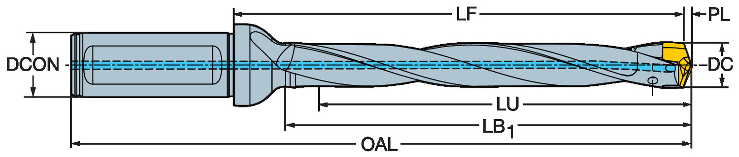 CoroDrill® 870, wiertło z wymienną końcówką 870-1000-6L16-8