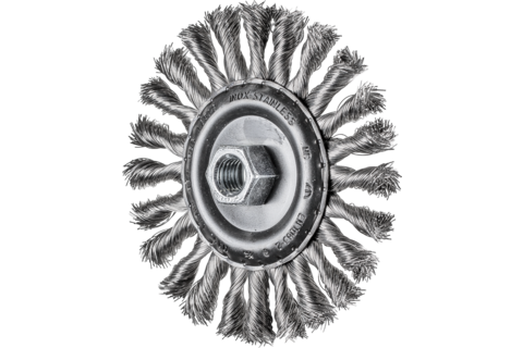 Szczotka tarczowa pleciona COMBITWIST RBG Ø125 × 12 mm M14 drut ze stali nierdzewnej Ø0,35 mm do szlifierki kątowej