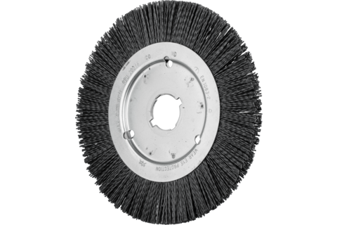 Szczotka tarczowa wąska niepleciona RBU Ø200 × 16xvariable otwór, włókno ceramiczne Ø1,10 mm ziarno 120