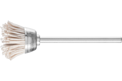 Miniaturowa szczotka garnkowa TBU Ø18 mm trzpień Ø2,34 mm włókno z tlenku glinu Ø0,50 mm ziarno 320