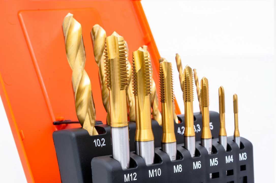 Zestaw HSSE TiN: Gwintowniki maszynowe | Wiertła: M3-12