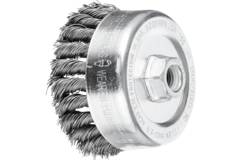 Szczotka garnkowa pleciona TBG Ø100 mm M14, drut ze stali Ø0,50 mm do szlifierki kątowej