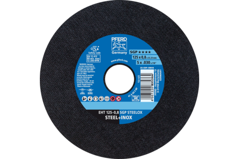 Ściernica tarczowa do cięcia EHT 125 × 0,8 × 22,23 mm prosta linia specjalna SGP STEELOX do stali/stali szlachetnej