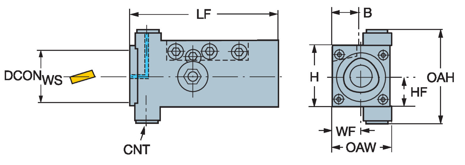 Adapter z chwytu prostokątnego na złącze Coromant Capto® C3-LC2085-4038M