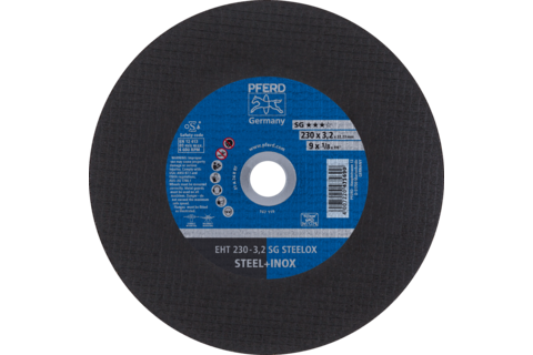 Ściernica tarczowa do cięcia EHT 230 × 3,2 × 22,23 mm prosta linia wydajna SG STEELOX do stali/stali szlachetnej