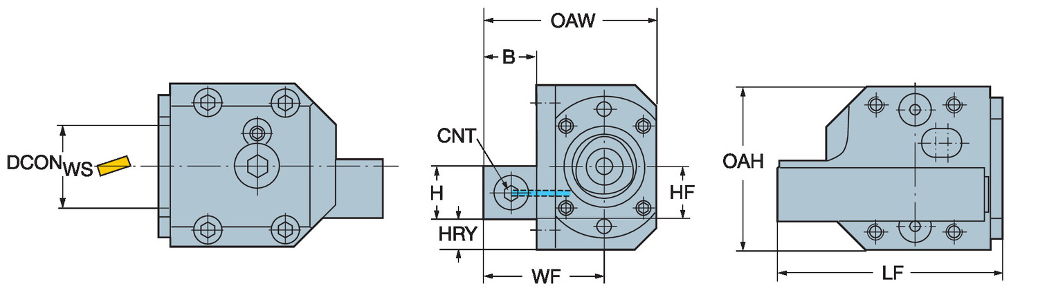 Adapter z chwytu prostokątnego na złącze Coromant Capto® C4-LC2080-59110A