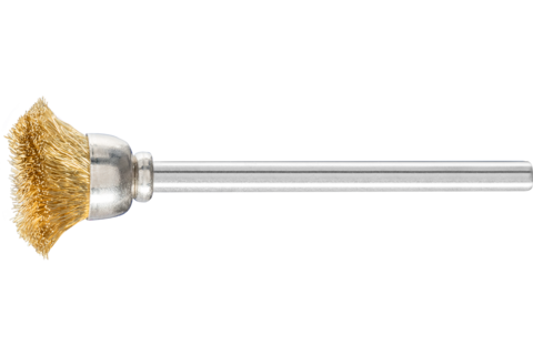 Miniaturowa szczotka garnkowa TBU Ø15 mm trzpień Ø3 mm drut mosiężny Ø0,10