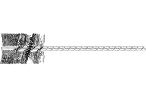 Szczotka wewnętrzna IBU Ø19 × 25 mm trzpień Ø3,2 mm drut stalowy Ø0,20