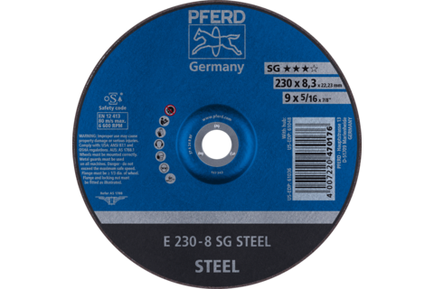 Ściernica tarczowa do zdzierania E 230 × 8,3 × 22,23 mm linia wydajna SG STEEL do stali