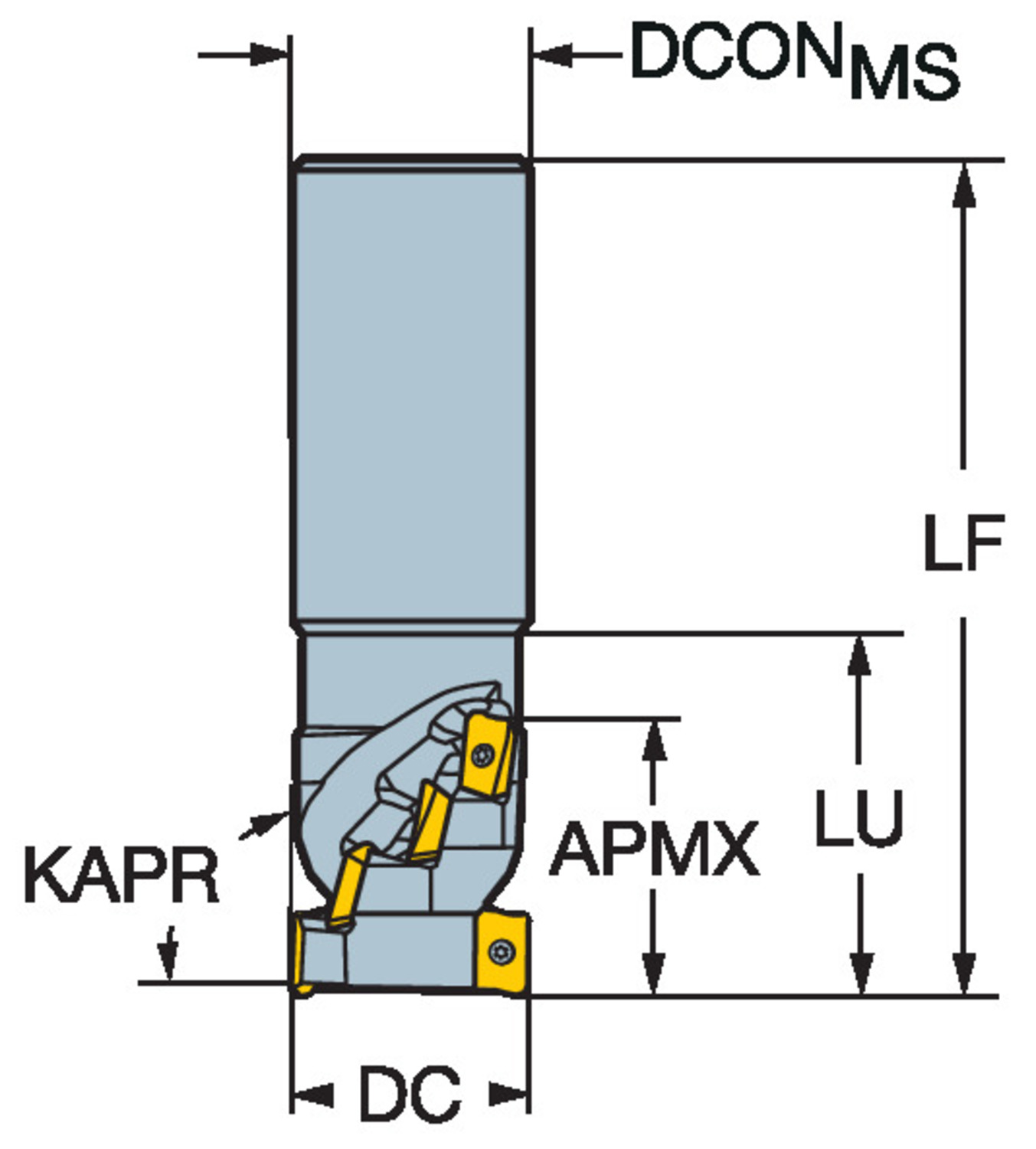 CoroMill® 390, długoostrzowy frez walcowo-czołowy R390-032A25-36L