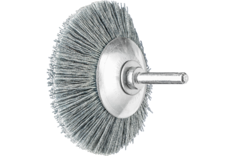 Szczotka stożkowa niepleciona KBU Ø80 × 10 mm trzpień Ø6 mm włókno SiC Ø0,55 mm ziarno 120