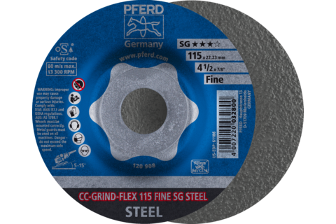 Ściernica tarczowa CC-GRIND-FLEX 115 × 22,23 mm FINE linia wydajna SG STEEL do stali