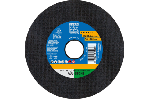 Ściernica tarczowa do cięcia EHT 125 × 1,0 × 22,23 mm prosta linia uniwersalna PSF ALU+STONE do aluminium/metali nieżelaznych/ka