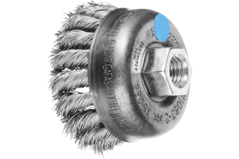 Szczotka garnkowa pleciona TBG Ø65 mm M14 drut ze stali szlachetnej Ø0,35 mm do szlifierki kątowej