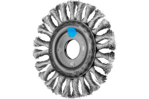Szczotka tarczowa pleciona COMBITWIST RBG Ø115 x 12 x 22,2 mm, drut ze stali nierdzewnej Ø0,35 mm do szlifierki kątowej