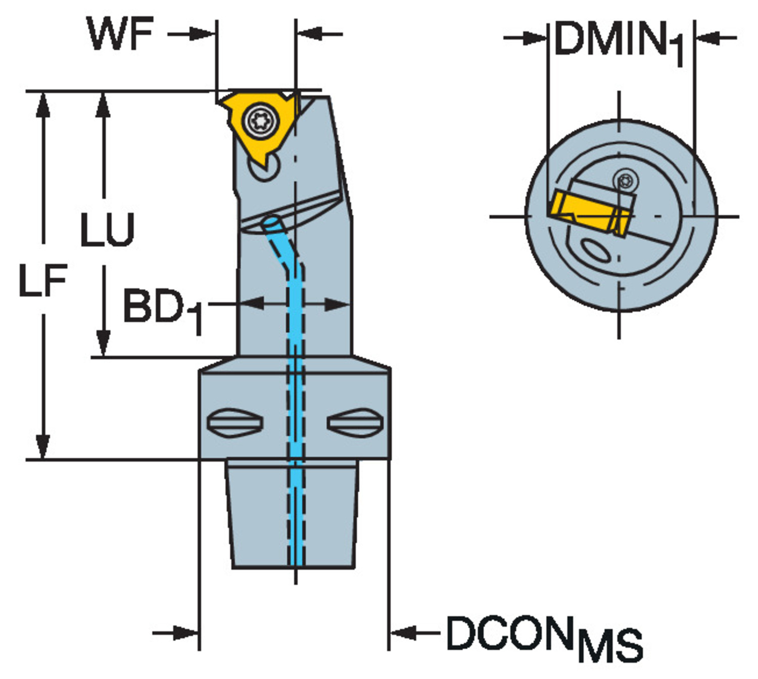 T-Max® U-Lock, narzędzie do toczenia gwintów C3-R166.0KF-12050-11