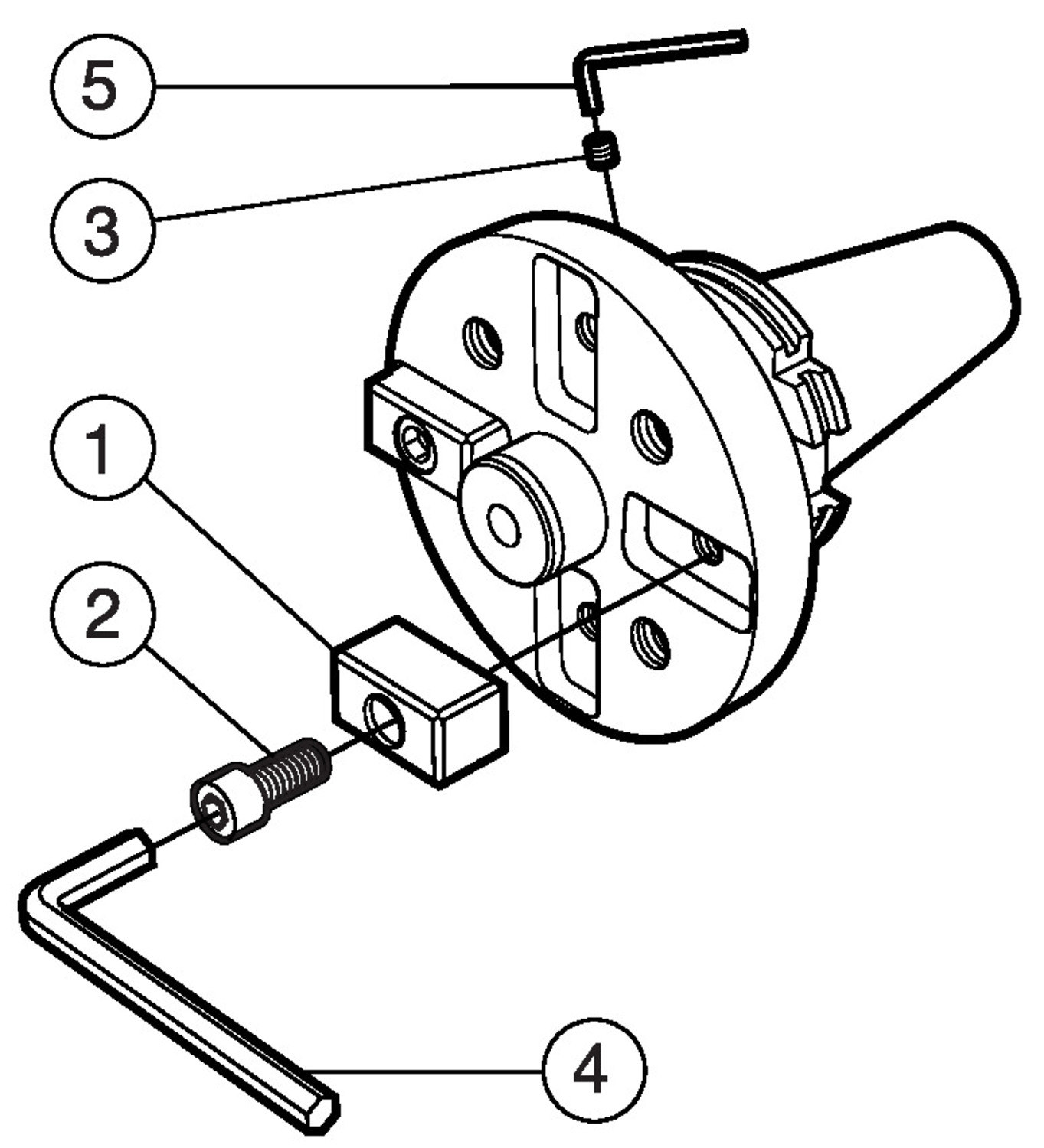 Adapter ze złącza CAT-V na uchwyt CoroBore® XL A392.645XL-5040 075
