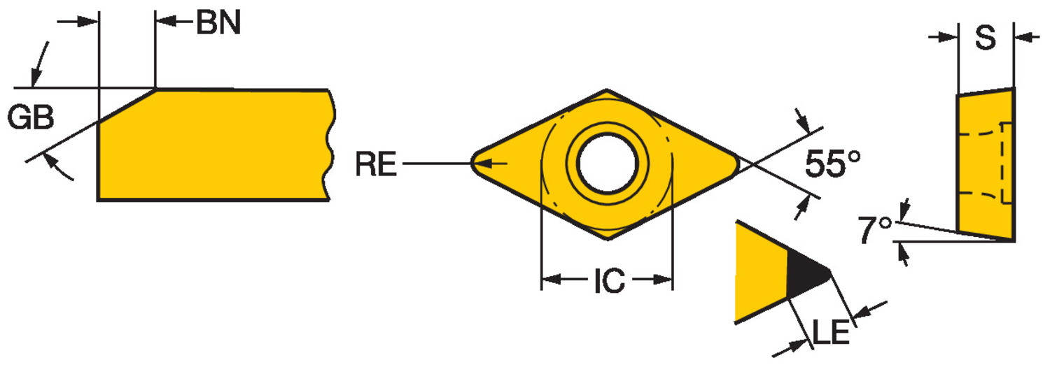 CoroTurn® 107, płytka tokarska DCGW070204S01020F   7105
