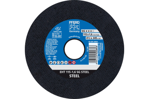 Ściernica tarczowa do cięcia EHT 115 × 1,6 × 22,23 mm prosta linia wydajna SG STEEL do stali